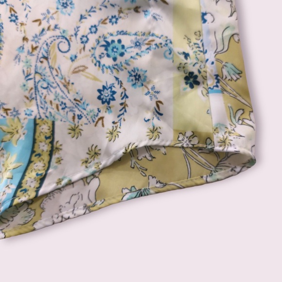 Zara Satin Patchwork Paisley Button Shirt - Picture 4 of 9